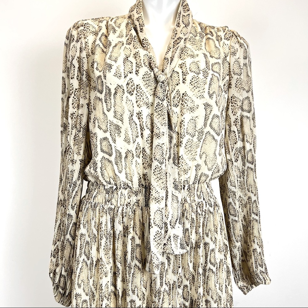 Anthropologie Snake Print Dress - Cream and Brown - Picture 4 of 8